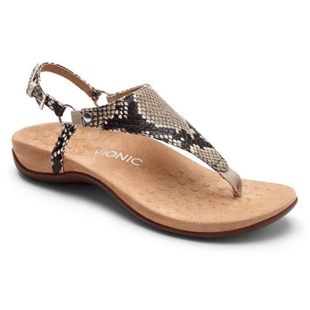 Vionic Snake Print Kirra Thong Sandals Size 7.5 - image 1